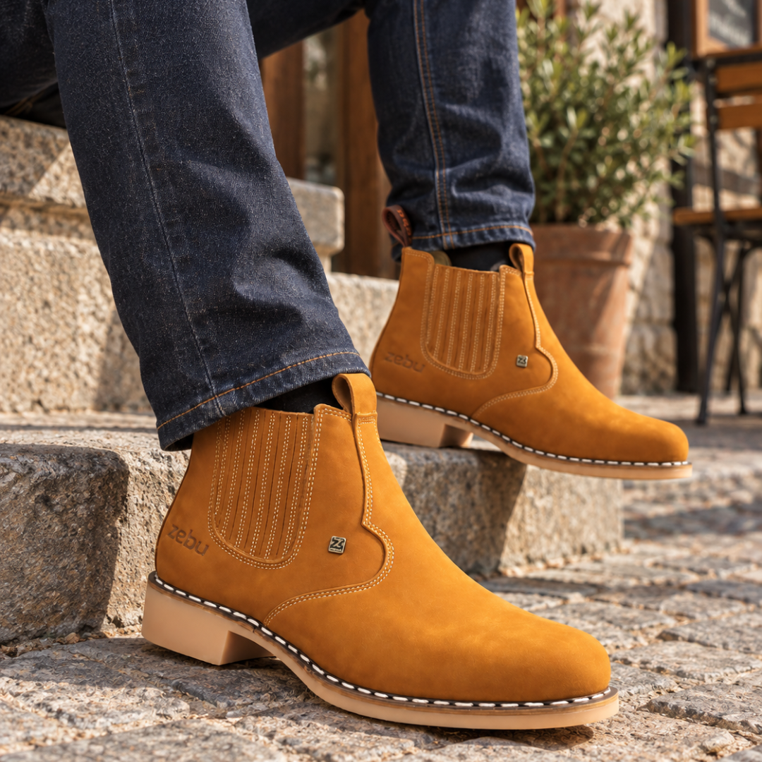 Kit Bota Arizona Masculina Ortopédica de Couro Legítimo + BRINDES: Chapéu, Cinto e Capinha