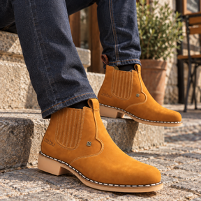 Kit Bota Arizona Masculina Ortopédica de Couro Legítimo + BRINDES: Chapéu, Cinto e Capinha