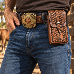 Kit Bota Arizona Masculina Ortopédica de Couro Legítimo + BRINDES: Chapéu, Cinto e Capinha