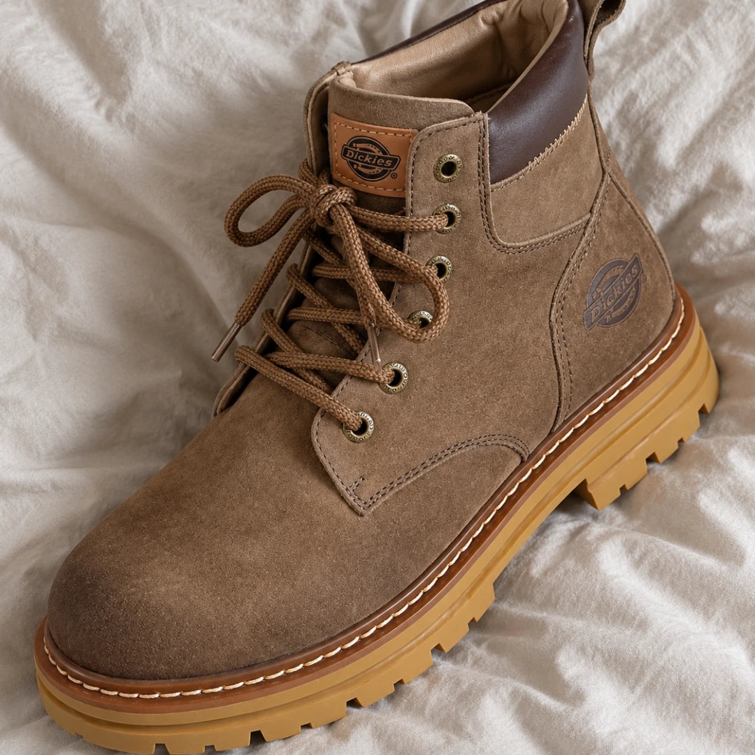 Kit Bota Bravok Ortopédica Masculina em Couro Legítimo de Acabamento Acamurçado com Ilhós Metálicos, Costura Contrastante e Solado Tratorado + 2 BRINDES!