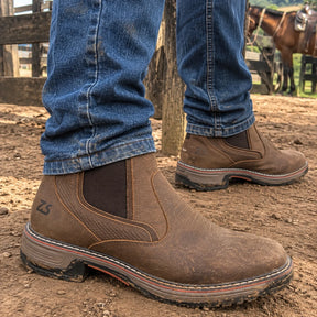 Kit Bota Taurus Masculina em Couro Legítimo, Borracha e Elastano de Alta Resistência com Solado Jump Antiderrapante + BRINDES