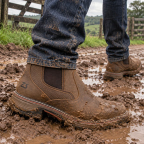 Kit Bota Taurus Masculina em Couro Legítimo, Borracha e Elastano de Alta Resistência com Solado Jump Antiderrapante + BRINDES