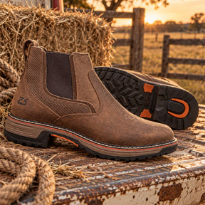 Kit Bota Taurus Masculina em Couro Legítimo, Borracha e Elastano de Alta Resistência com Solado Jump Antiderrapante + BRINDES