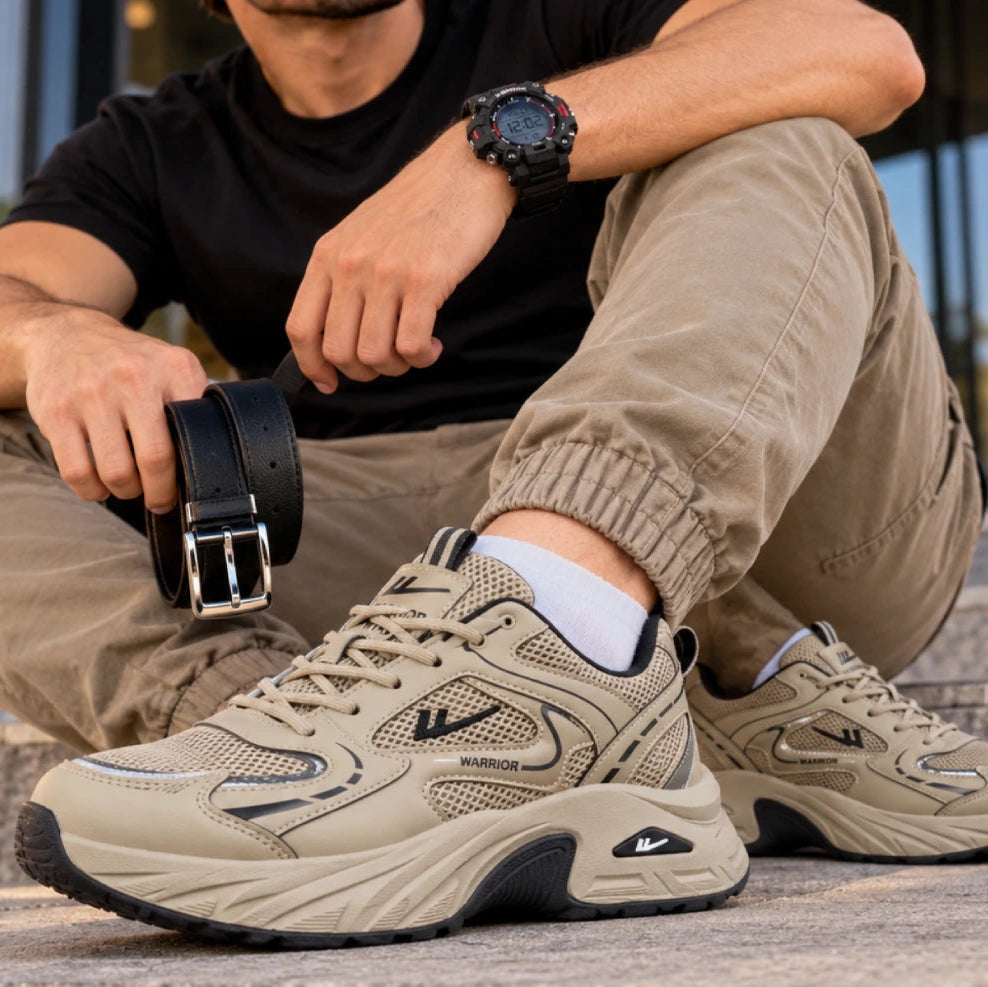 [50% OFF] Tênis NORD Masculino em Mesh Têxtil, Material Estruturado de Aparência Polimérica e Solado de Aparência Emborrachada de Perfil Chunky com Sola Grossa e Cadarço