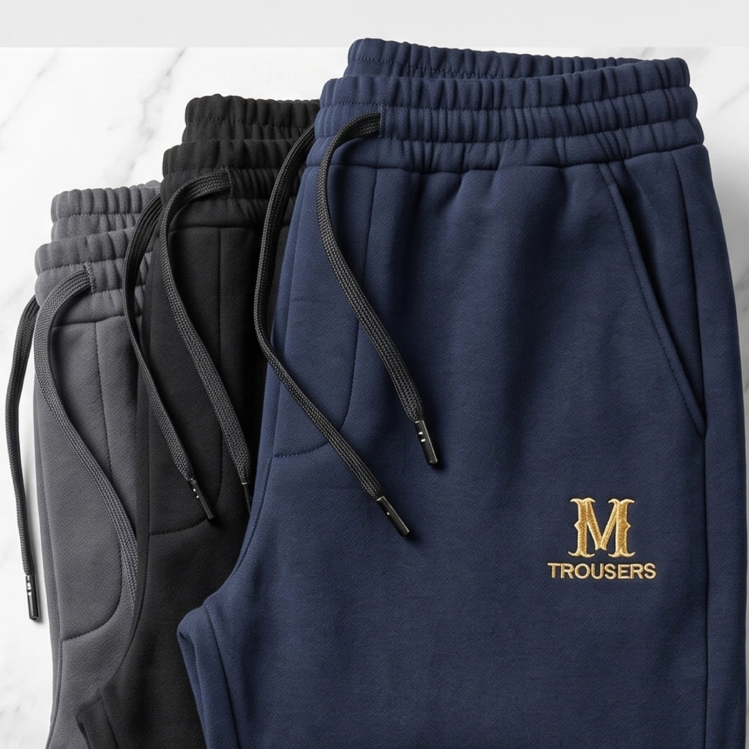 [Leve 3, Pague Só 2!] Calça Trousers Masculina em Algodão, Poliéster com Forro Térmico e Proteção Corta-Vento de Painel Interno