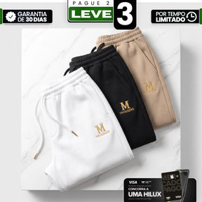 [Leve 3, Pague Só 2!] Calça Trousers Masculina em Algodão, Poliéster com Forro Térmico e Proteção Corta-Vento de Painel Interno
