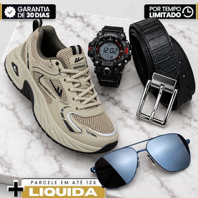 [50% OFF] Tênis NORD Masculino em Mesh Têxtil, Material Estruturado de Aparência Polimérica e Solado de Aparência Emborrachada de Perfil Chunky com Sola Grossa e Cadarço